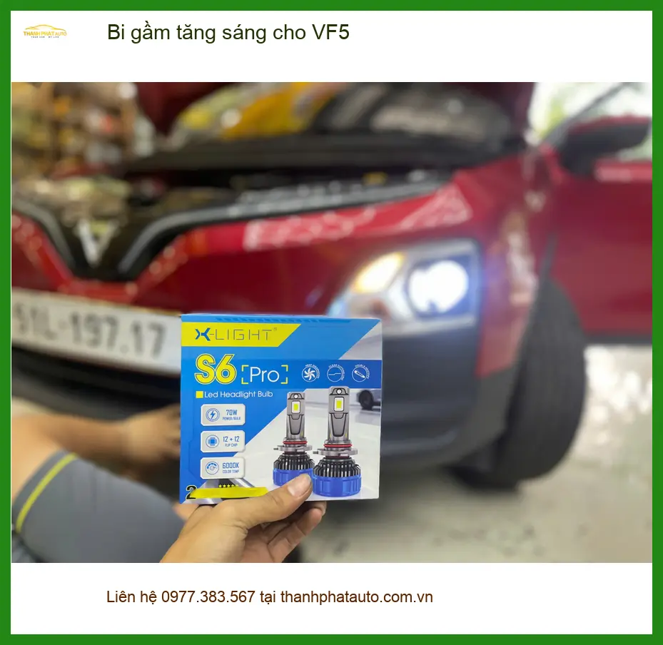 Anh Dũng độ bi gầm tăng sáng cho VF5 tại Quận 10 vì đèn zin không đủ sáng đường vắng