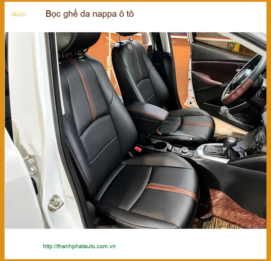Bác An bọc ghế da nappa ô tô cho Hyundai SantaFe tại Quận 5 để nội thất sang trọng hơn ảnh thực tế 4