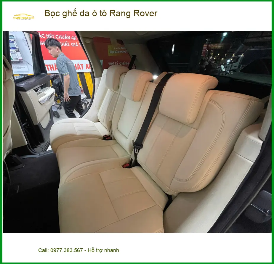 Anh Huy bọc ghế da ô tô Rang Rover tại Củ Chi sau khi ghế cũ bị rách ảnh thực tế 2