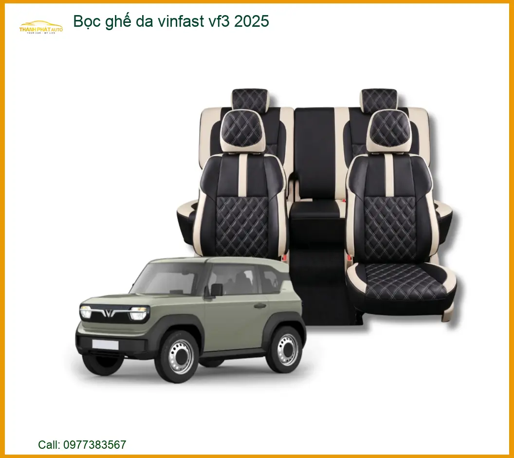 Bọc Ghế Da Cao Cấp VinFast VF3 2025 - Trung Tâm Lắp Đặt Chính Hãng TPHCM