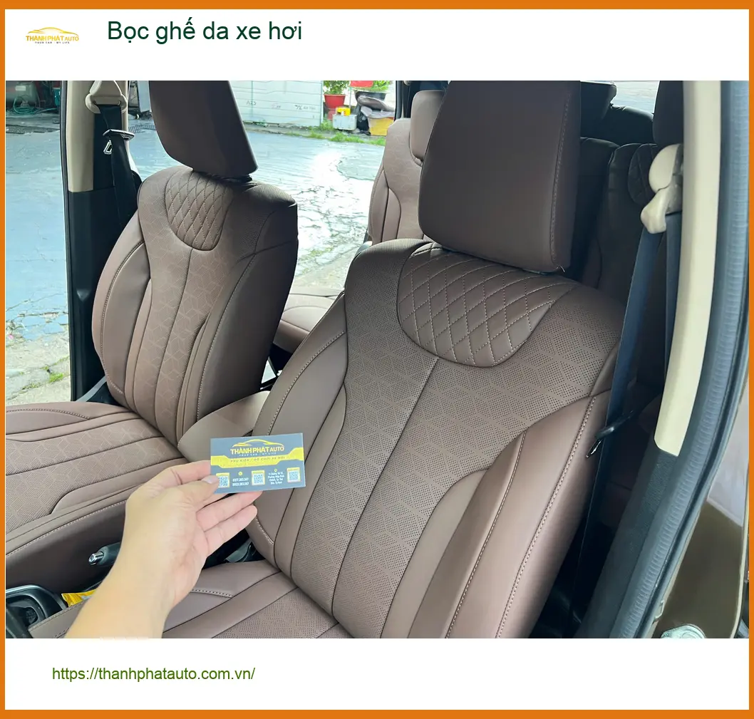 Chú Bình bọc ghế da xe hơi Hyundai SantaFe tại Quận 9 vì nội thất xuống cấp ảnh thực tế 4