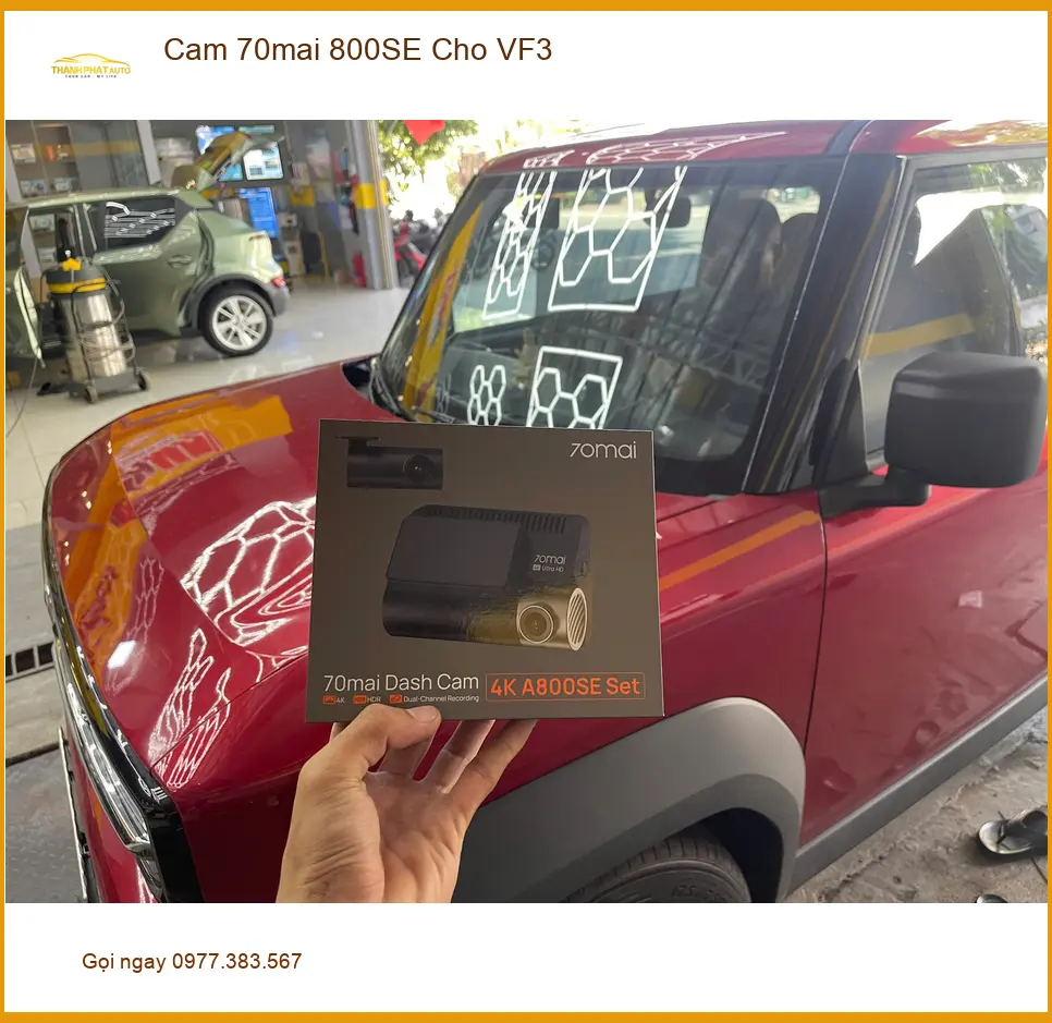 Anh Quang lắp Cam 70mai 800SE cho VinFast VF3 tại Quận 7 để an tâm lái xe ảnh thực tế 2
