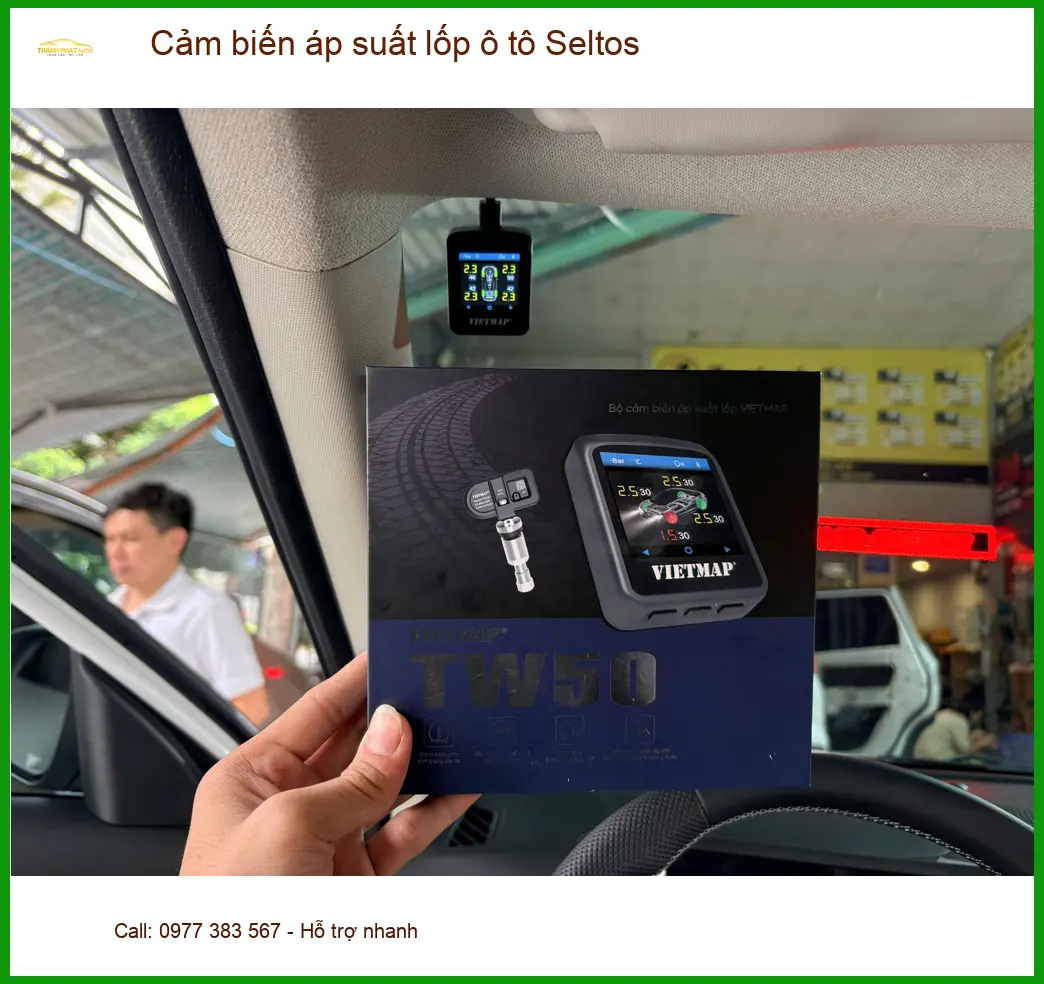 Anh Minh lắp cảm biến áp suất lốp Seltos tại Quận 12 để an tâm lái xe
