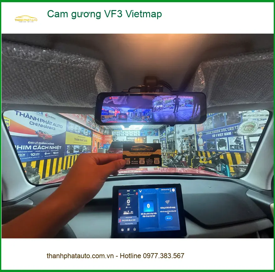 Anh Phi lắp Cam gương Vietmap cho VinFast VF3 tại Quận 4 an tâm di chuyển ảnh thực tế 2