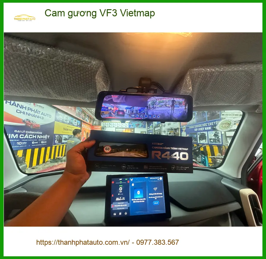 Anh Phi lắp Cam gương Vietmap cho VinFast VF3 tại Quận 4 an tâm di chuyển ảnh thực tế 5