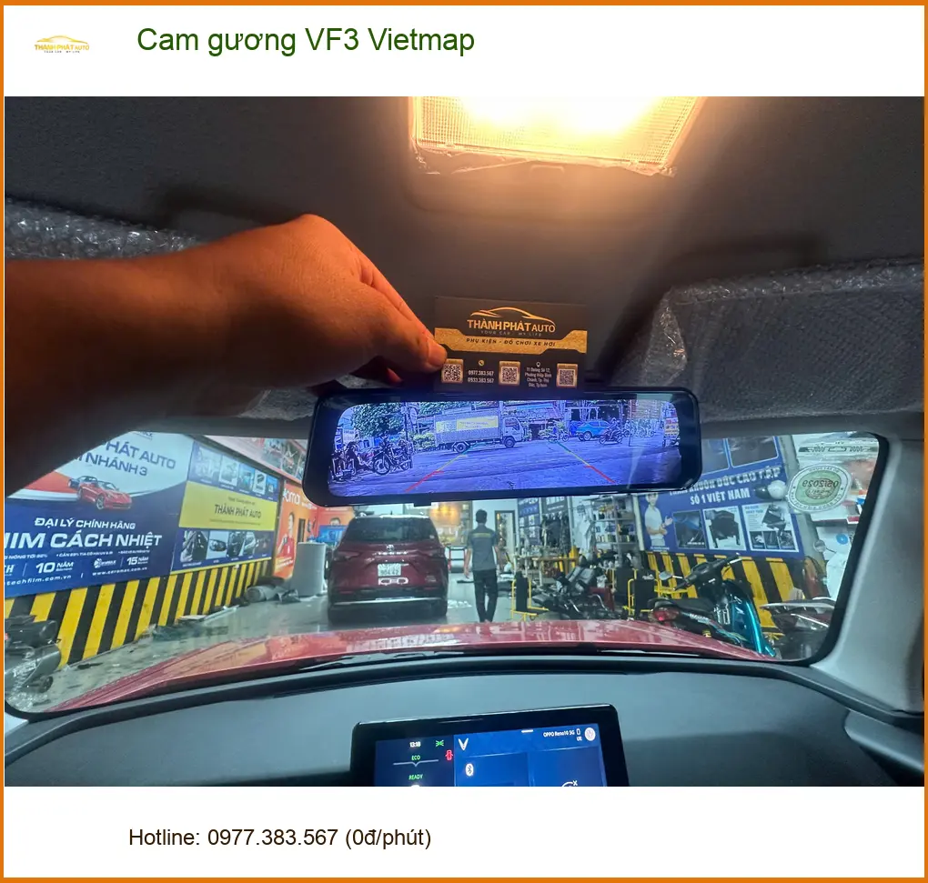 Bác Cường lắp cam gương Vietmap cho VinFast VF3 tại Quận Tân Bình để an tâm di chuyển trong phố