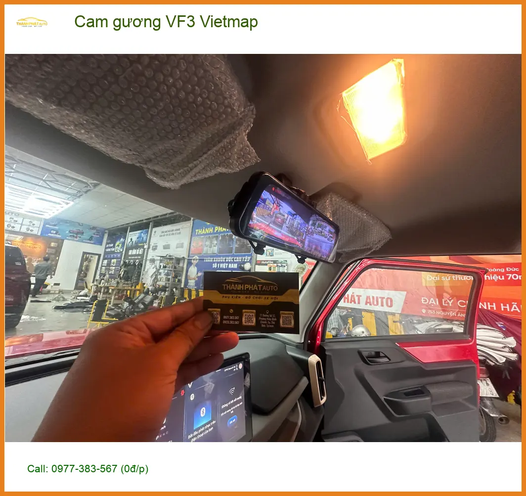 Anh Trường lắp cam gương VF3 Vietmap cho Kia K3 tại Quận 9 để lái xe an toàn