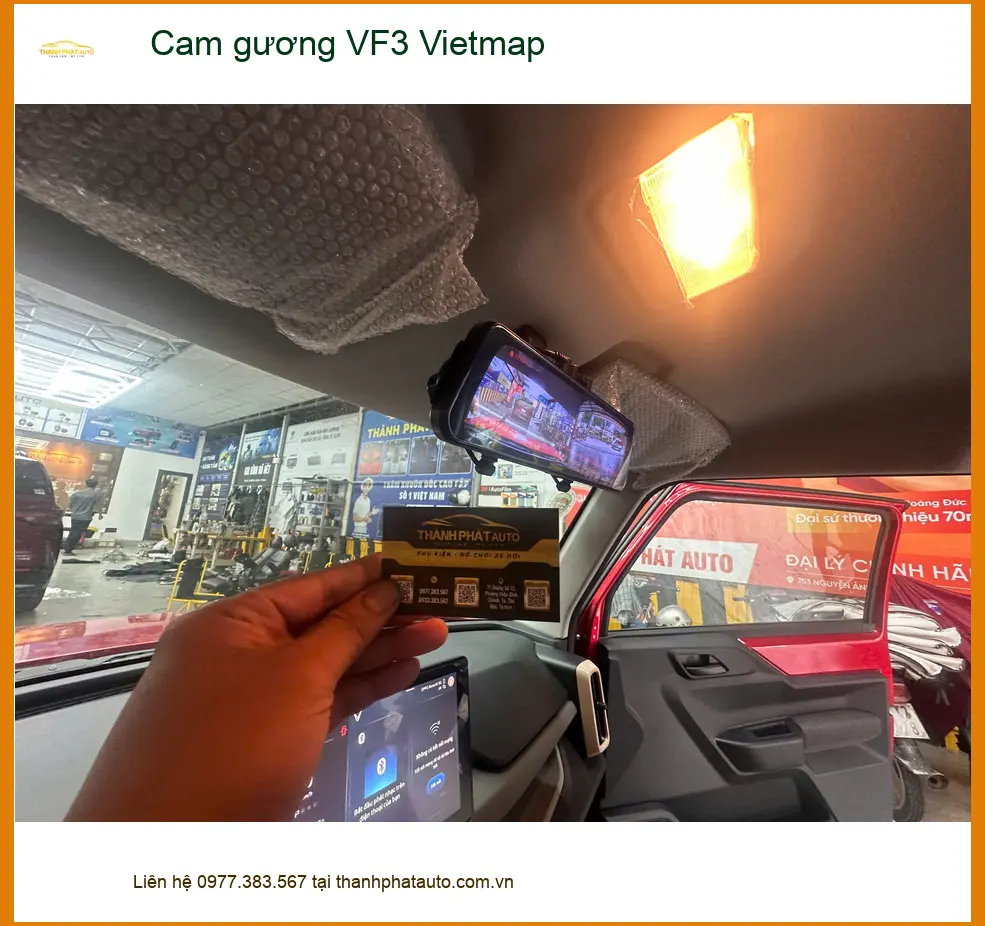 Anh Minh lắp cam gương Vietmap cho VinFast VF3 tại Nhà Bè an toàn giao thông. ảnh thực tế 2