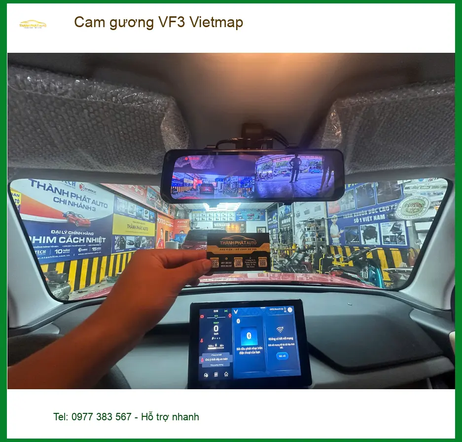 Anh Minh lắp cam gương Vietmap cho VinFast VF3 tại Nhà Bè an toàn giao thông. ảnh thực tế 4