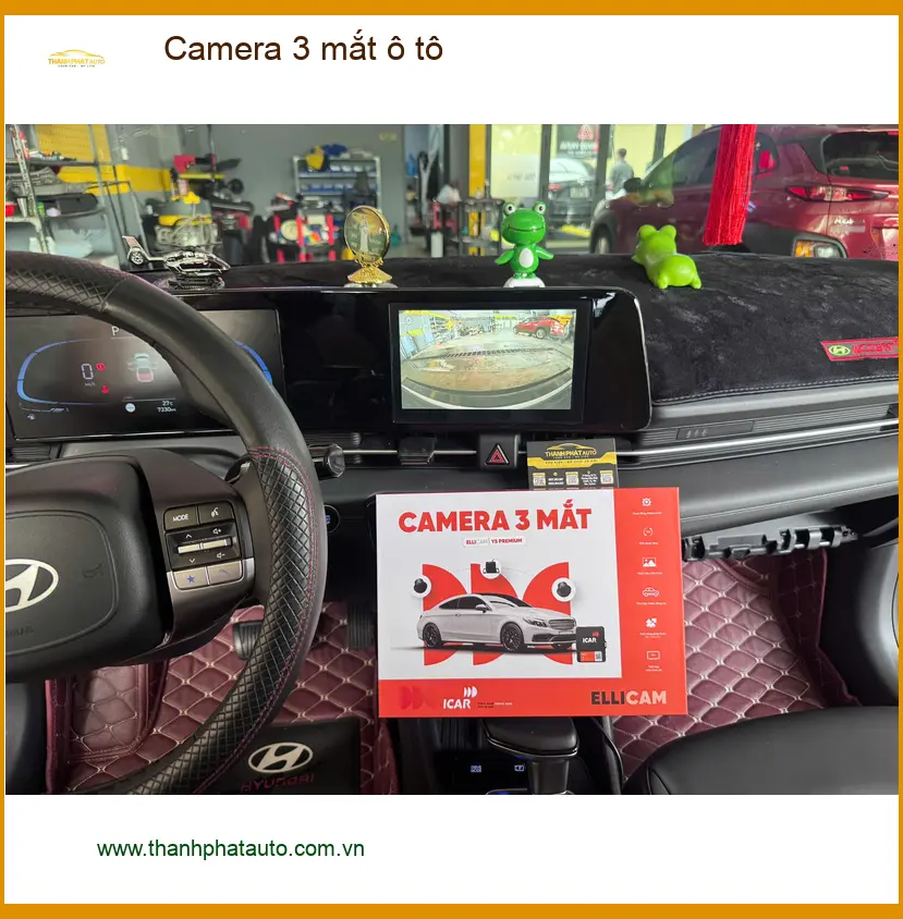 Anh Tùng lắp Camera 3 mắt ô tô cho Hyundai Kona tại Quận 9 để yên tâm hơn khi lái xe ảnh thực tế 2