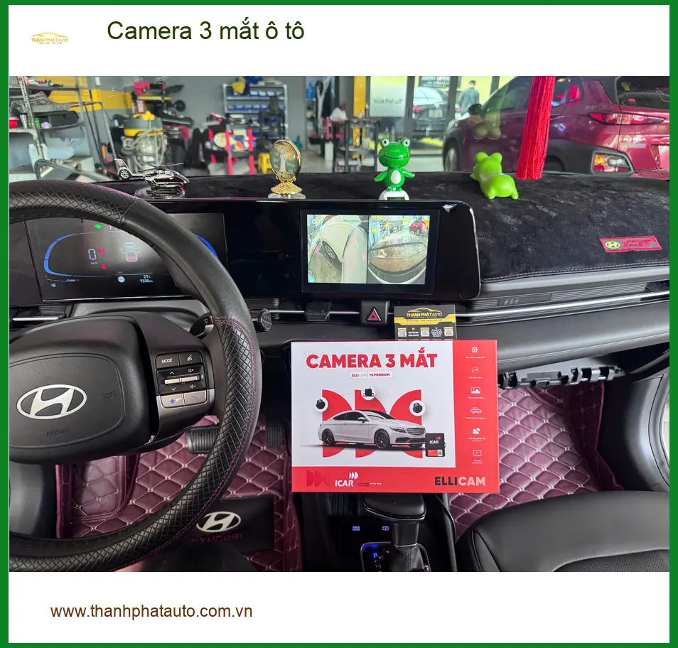 Anh Tùng lắp Camera 3 mắt ô tô cho Hyundai Kona tại Quận 9 để yên tâm hơn khi lái xe ảnh thực tế 3