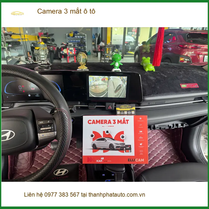 Anh Tùng lắp Camera 3 mắt ô tô cho Hyundai Kona tại Quận 9 để yên tâm hơn khi lái xe ảnh thực tế 4