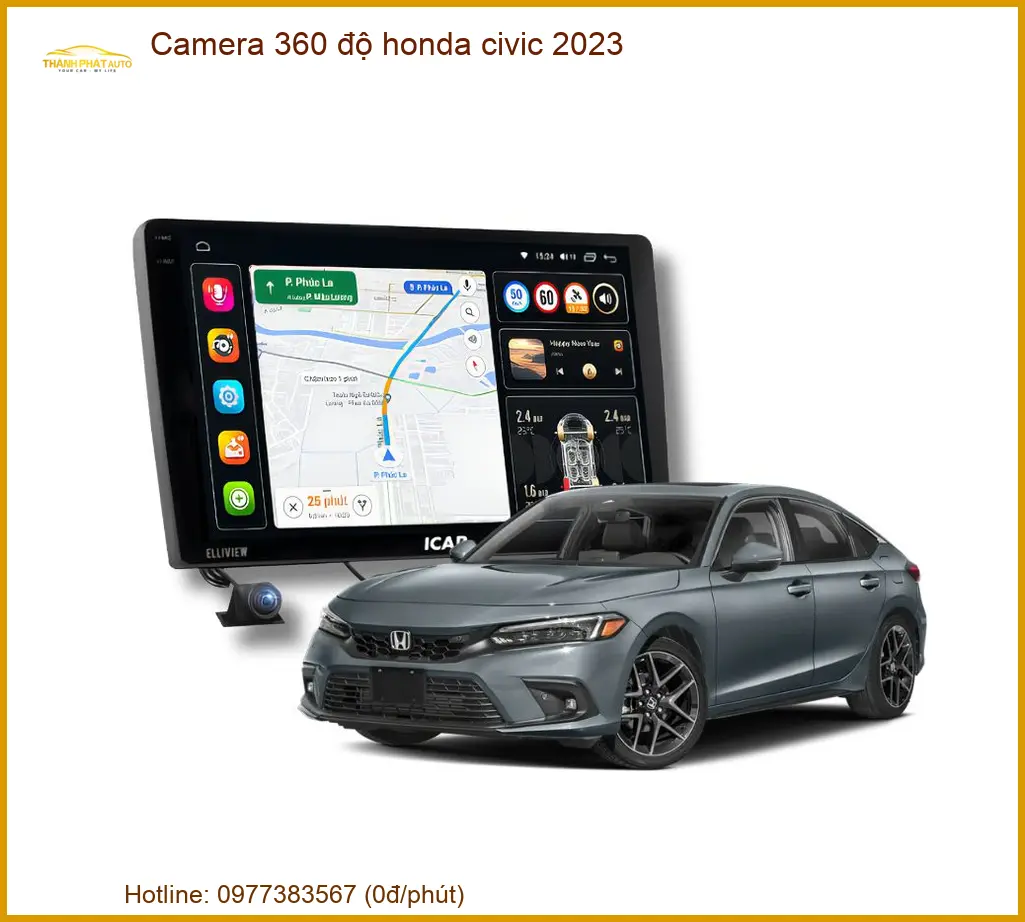 Camera 360 độ Honda Civic 2023 - Đơn Vị Gắn Chính Hãng Giá Tốt TPHCM