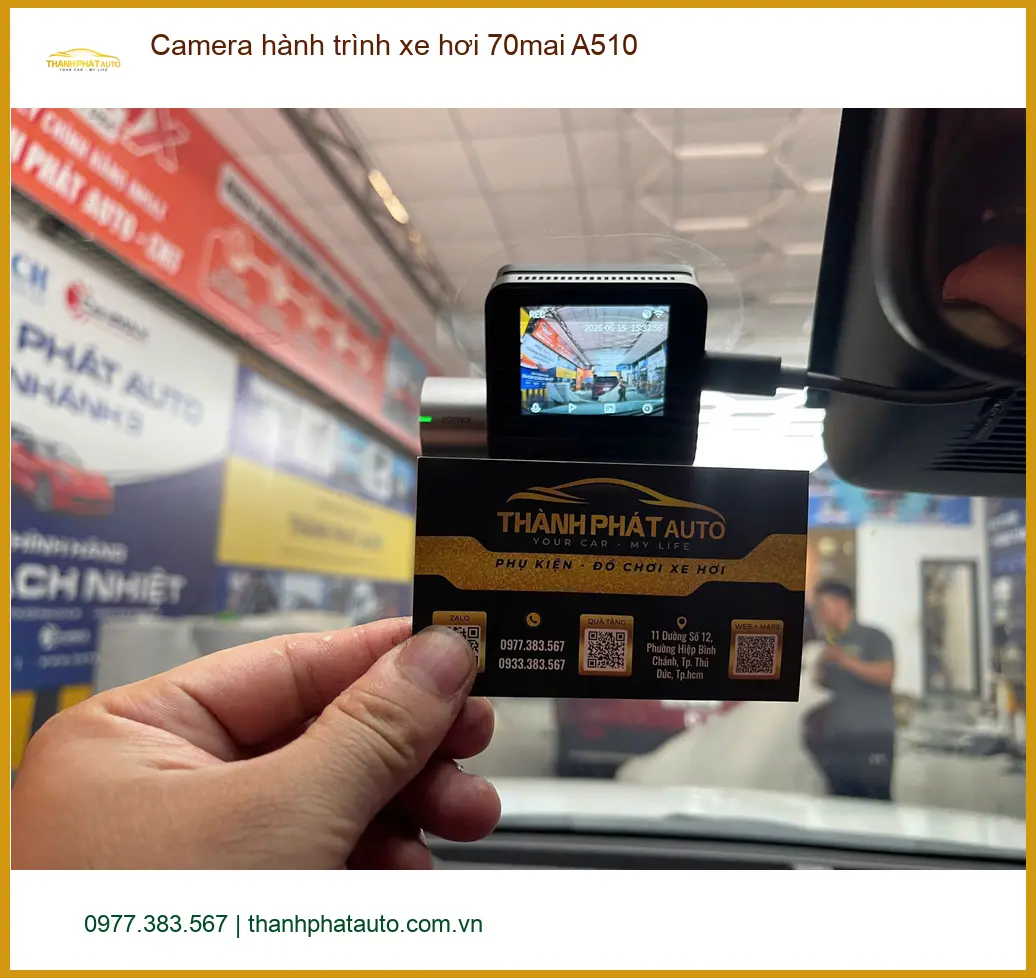 Anh Tám lắp Camera hành trình xe hơi 70mai A510 Vios tại Bình Thạnh