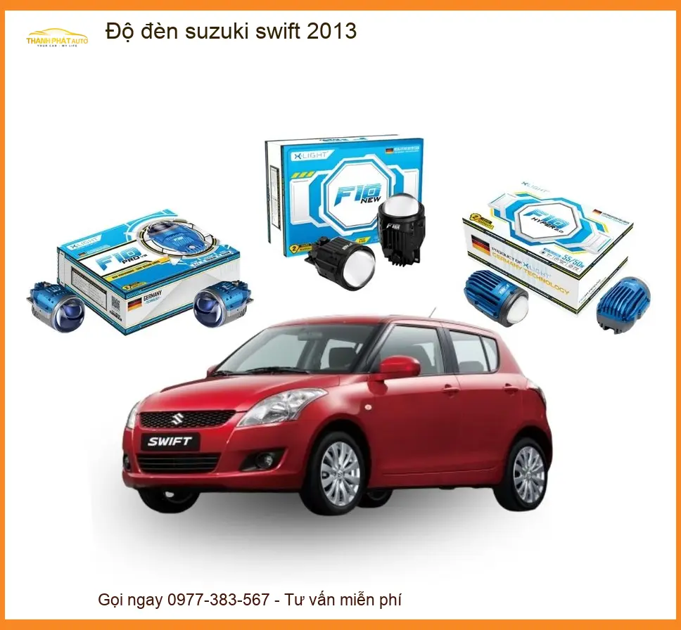 Độ Đèn Bi LED Laser Cao Cấp Suzuki Swift 2013 - Trung Tâm Độ Uy Tín TPHCM