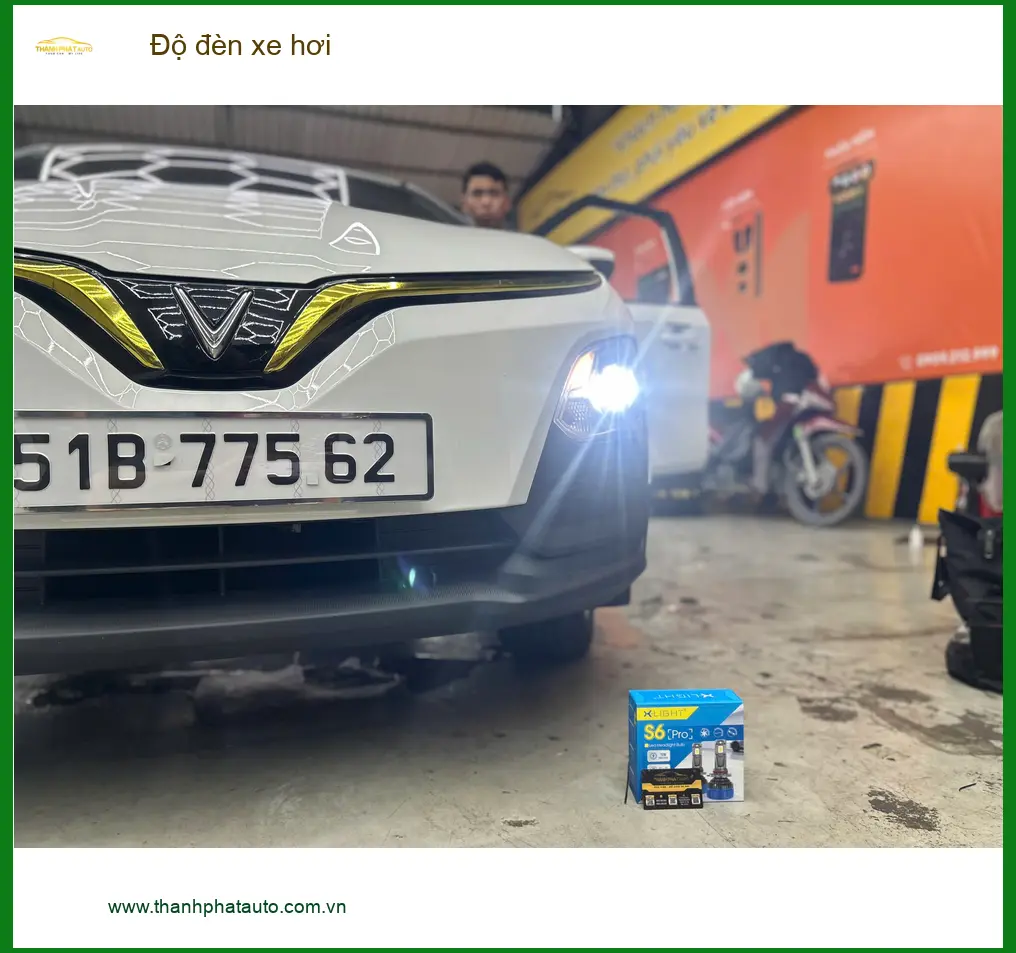Chú Minh độ đèn xe hơi Hyundai Accent tại Hóc Môn vì đèn zin quá yếu khi đi đường tối