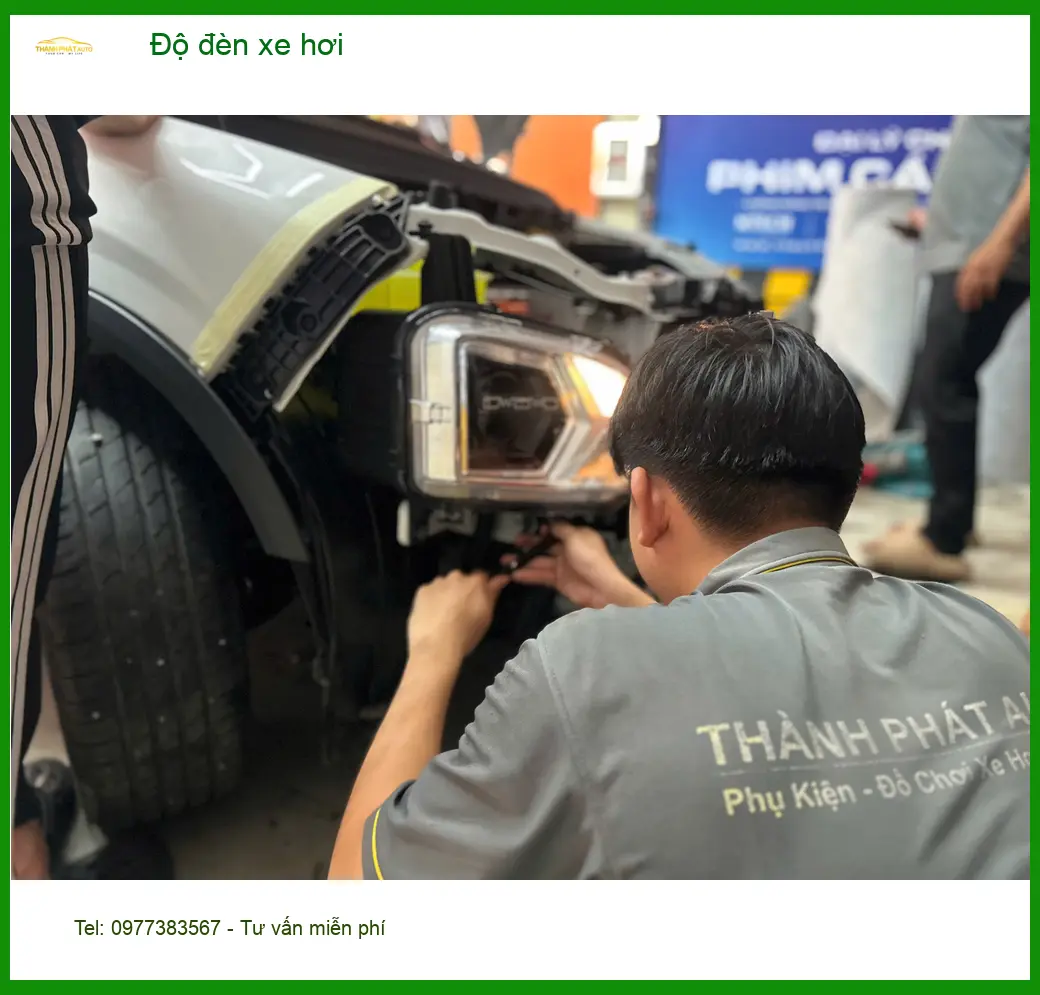Chú Minh độ đèn xe hơi Hyundai Accent tại Hóc Môn vì đèn zin quá yếu khi đi đường tối ảnh thực tế 2