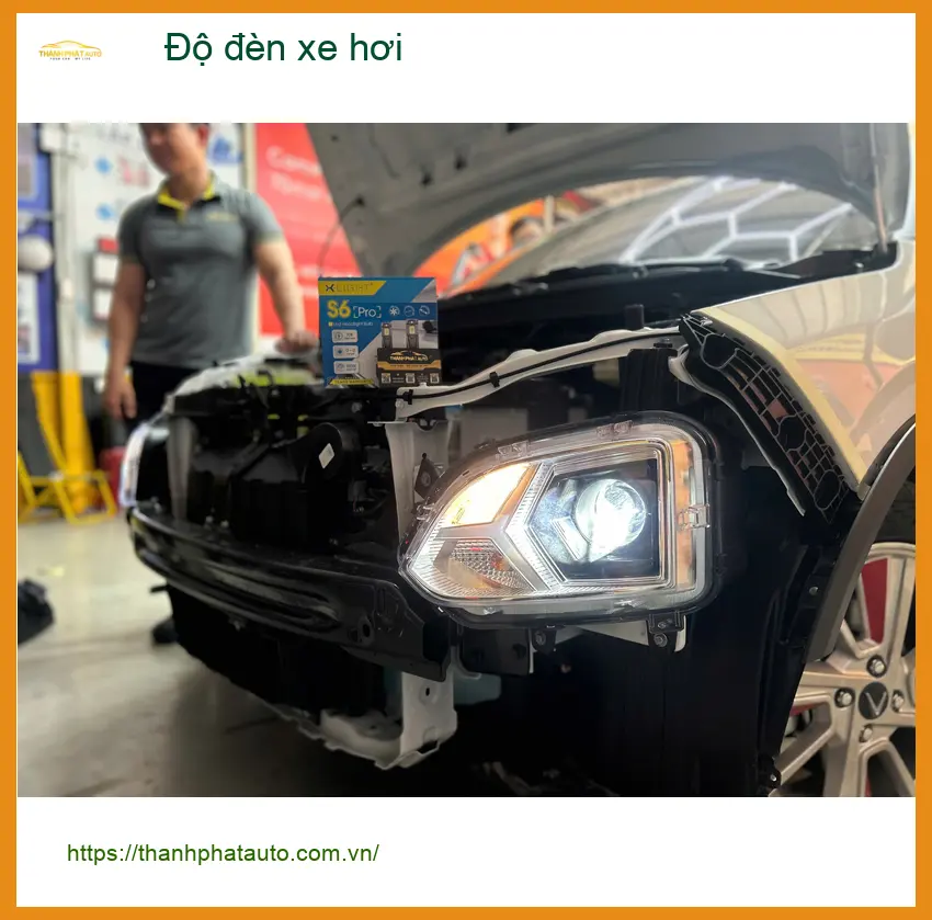 Chú Minh độ đèn xe hơi Hyundai Accent tại Hóc Môn vì đèn zin quá yếu khi đi đường tối ảnh thực tế 3