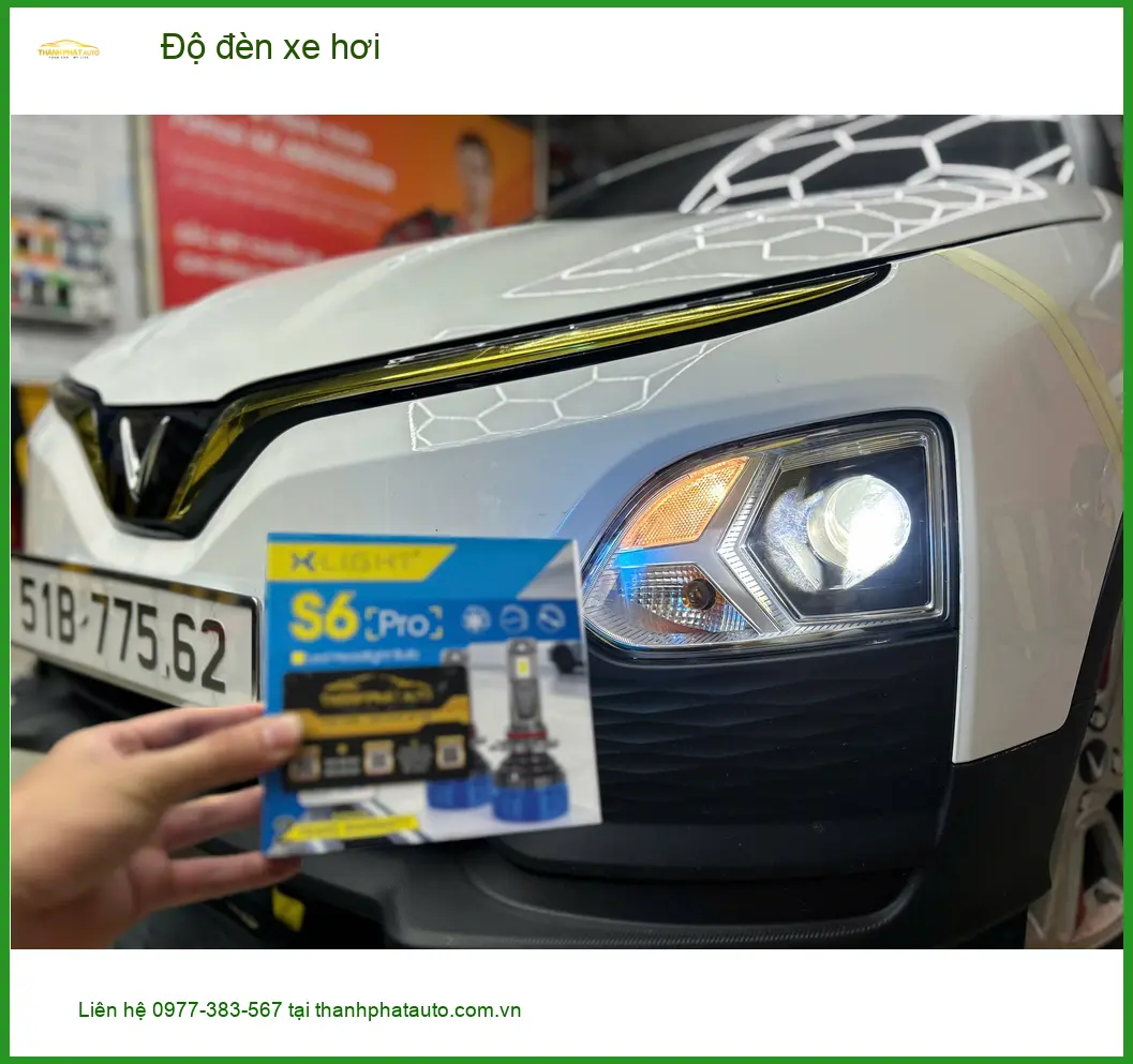 Chú Minh độ đèn xe hơi Hyundai Accent tại Hóc Môn vì đèn zin quá yếu khi đi đường tối ảnh thực tế 4