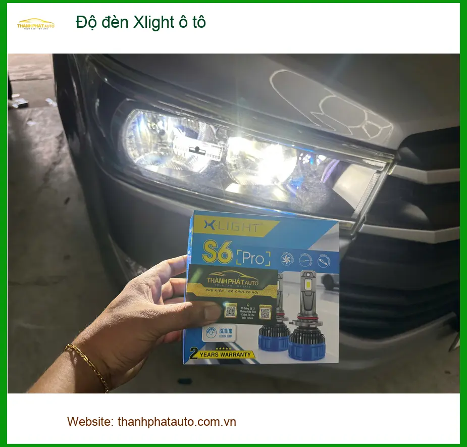 Anh Quang độ đèn Xlight ô tô cho Honda CR-V tại Quận 2 để cải thiện tầm nhìn ban đêm ảnh thực tế 3
