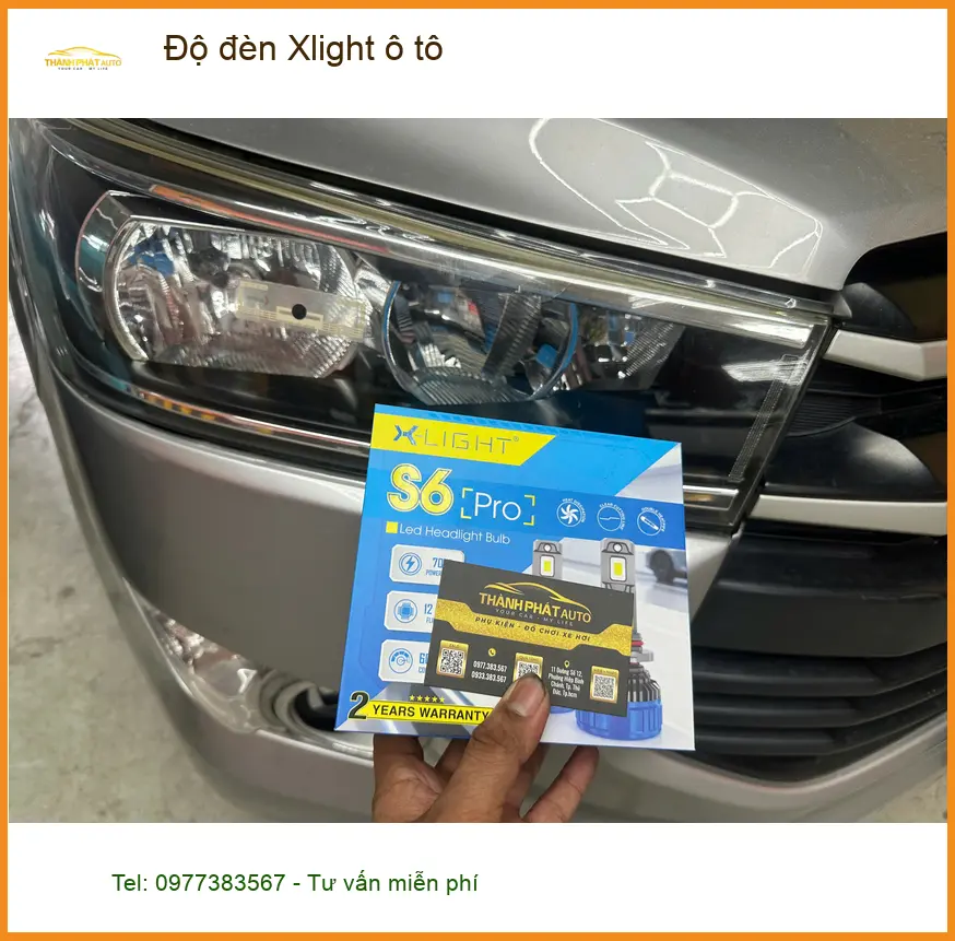 Chị Mai nâng cấp đèn Xlight ô tô tại Quận Tân Bình vì đèn zin quá mờ ảnh thực tế 2