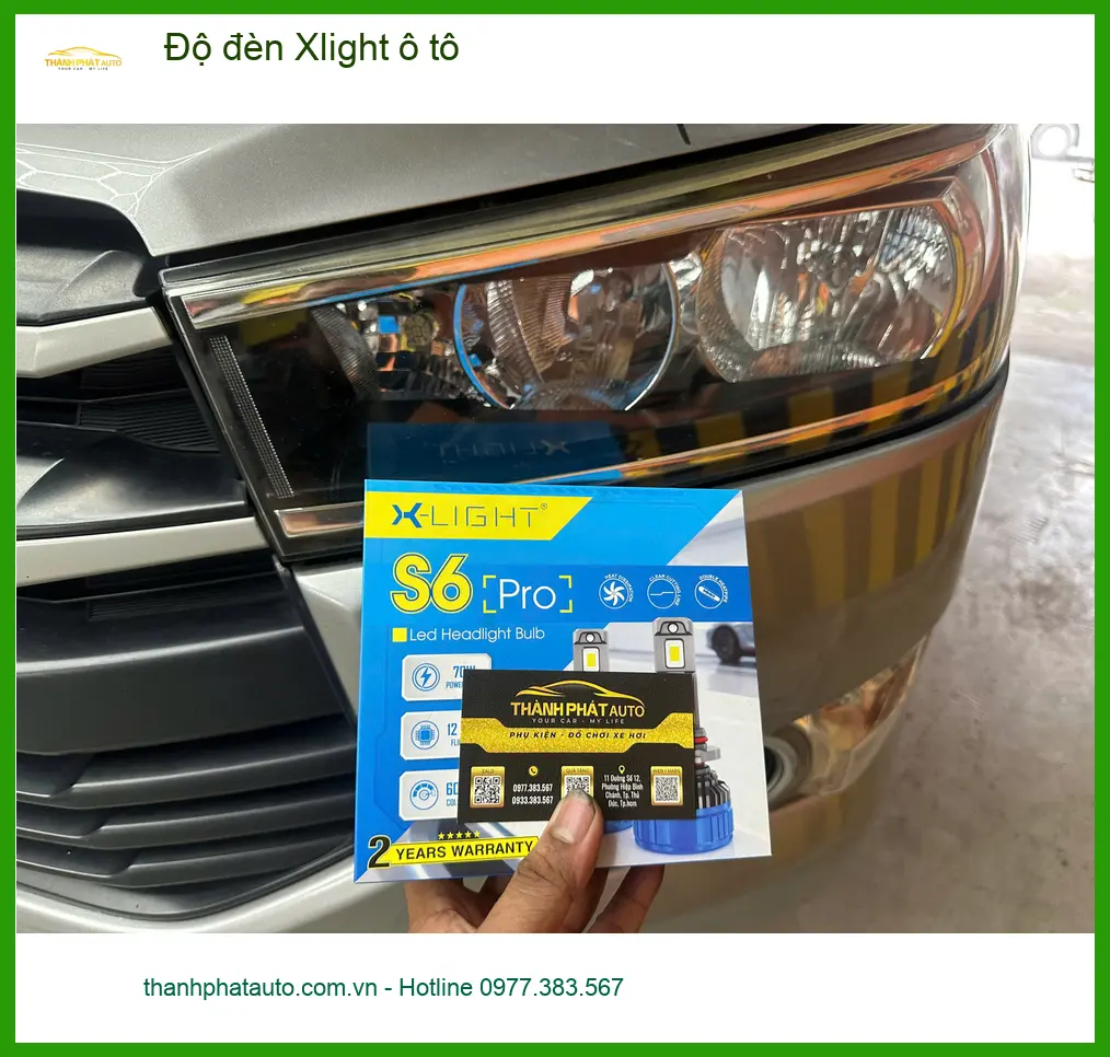 Chị Mai nâng cấp đèn Xlight ô tô tại Quận Tân Bình vì đèn zin quá mờ ảnh thực tế 3