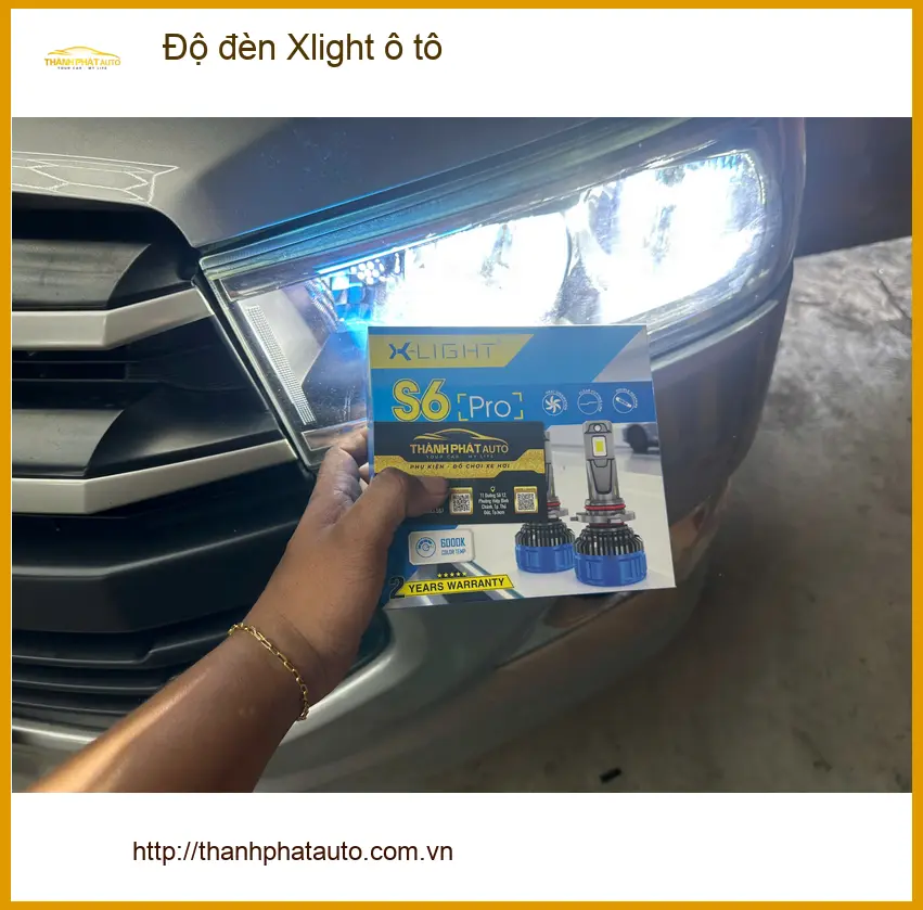 Chị Mai nâng cấp đèn Xlight ô tô tại Quận Tân Bình vì đèn zin quá mờ ảnh thực tế 4