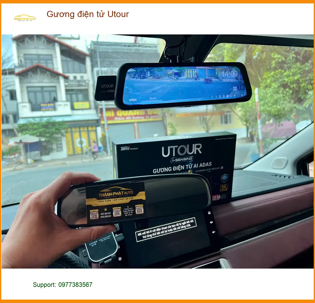 Anh Thiện lắp Gương điện tử Utour cho Mazda CX-5 tại Quận 8 tránh điểm mù ảnh thực tế 3