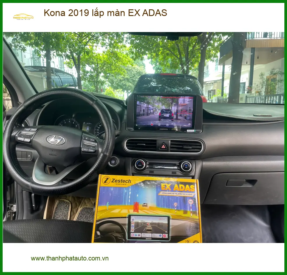 Anh Vĩnh lắp màn hình EX ADAS cho Kona 2019 tại Gò Vấp để lái xe an toàn hơn