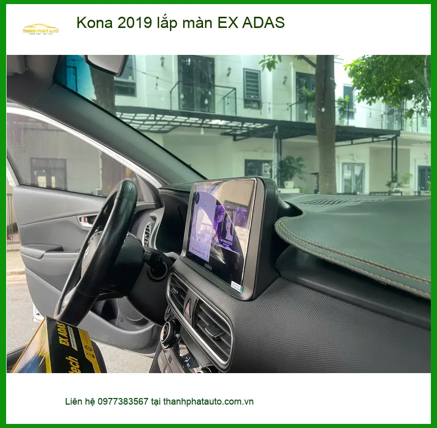 Anh Vĩnh lắp màn hình EX ADAS cho Kona 2019 tại Gò Vấp để lái xe an toàn hơn ảnh thực tế 3