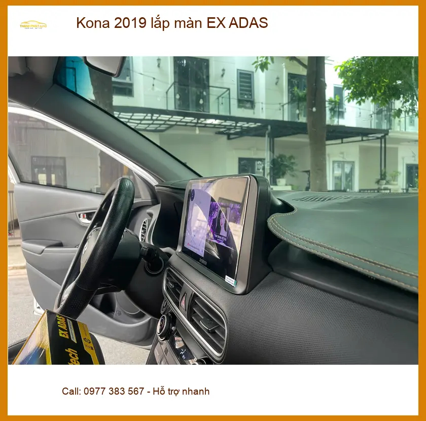 Anh Bách lắp màn hình EX ADAS cho Kona 2019 tại Quận Phú Nhuận để lái xe an toàn hơn
