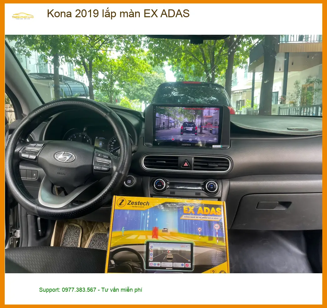Anh Quý lắp màn hình EX ADAS cho Kona 2019 tại Quận 3 để lái xe an toàn hơn ảnh thực tế 3