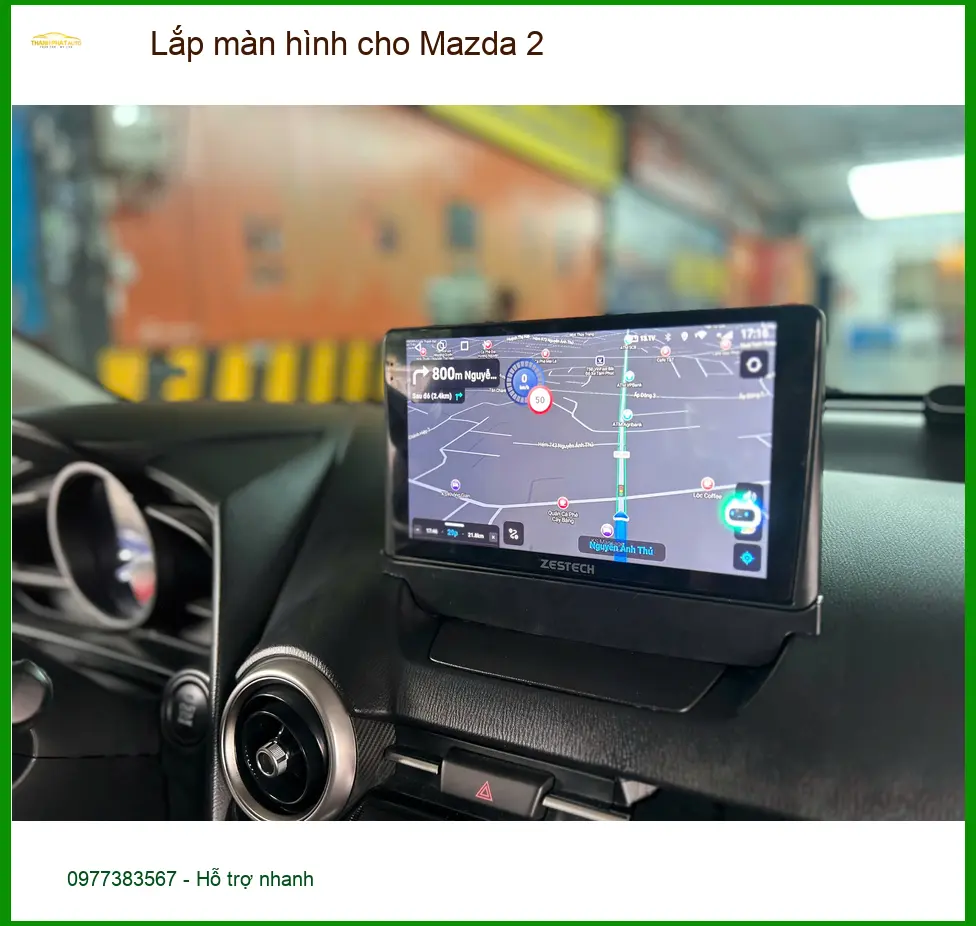 Chị Minh lắp màn hình Android cho Mazda 2 tại Quận 2 để tiện đường đi làm ảnh thực tế 3