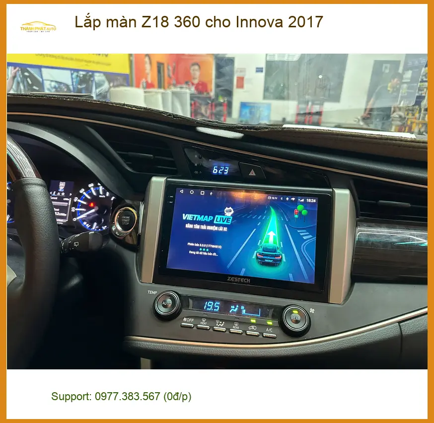 Chú Đạt lắp màn Z18 360 cho Innova 2017 tại Quận 10 nâng cao an toàn giao thông ảnh thực tế 3