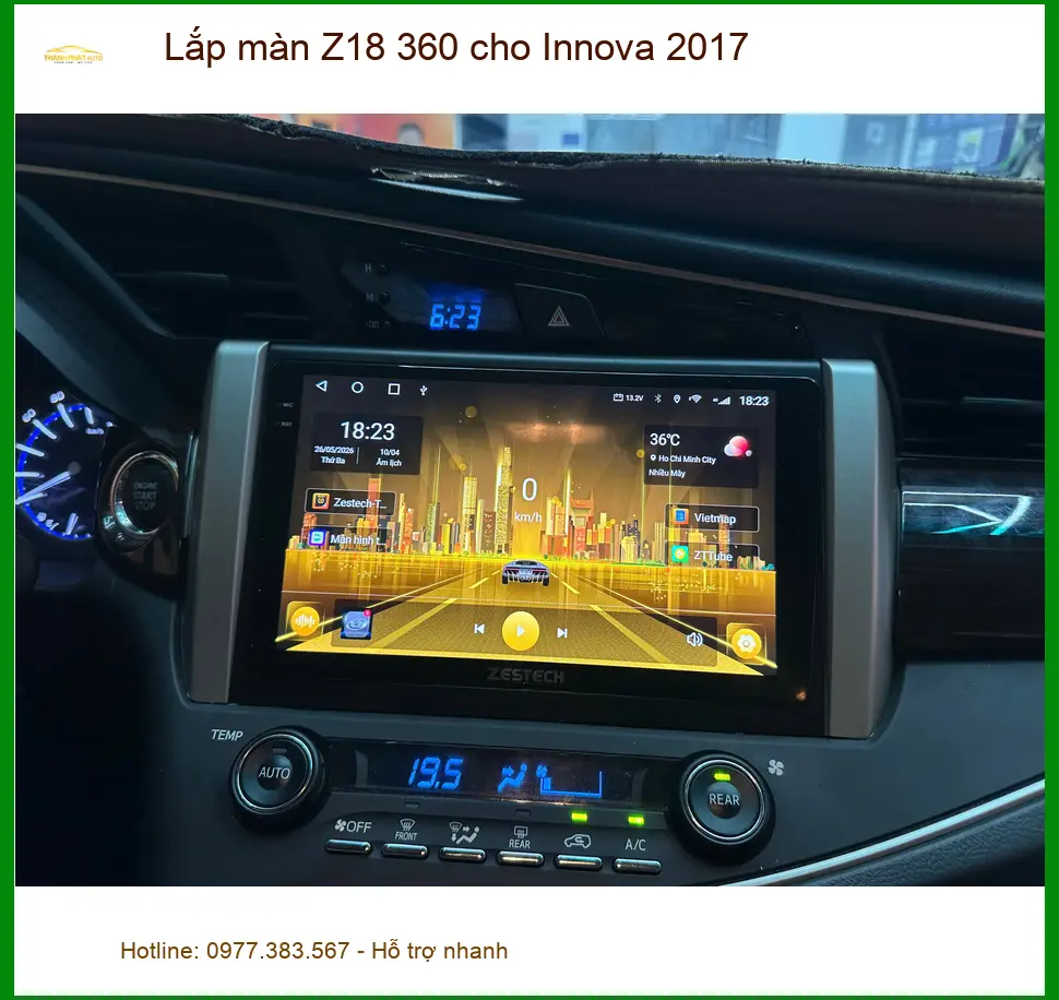 Anh Tùng lắp màn Z18 360 cho Innova 2017 tại Quận 7 để lùi xe an toàn hơn ảnh thực tế 3
