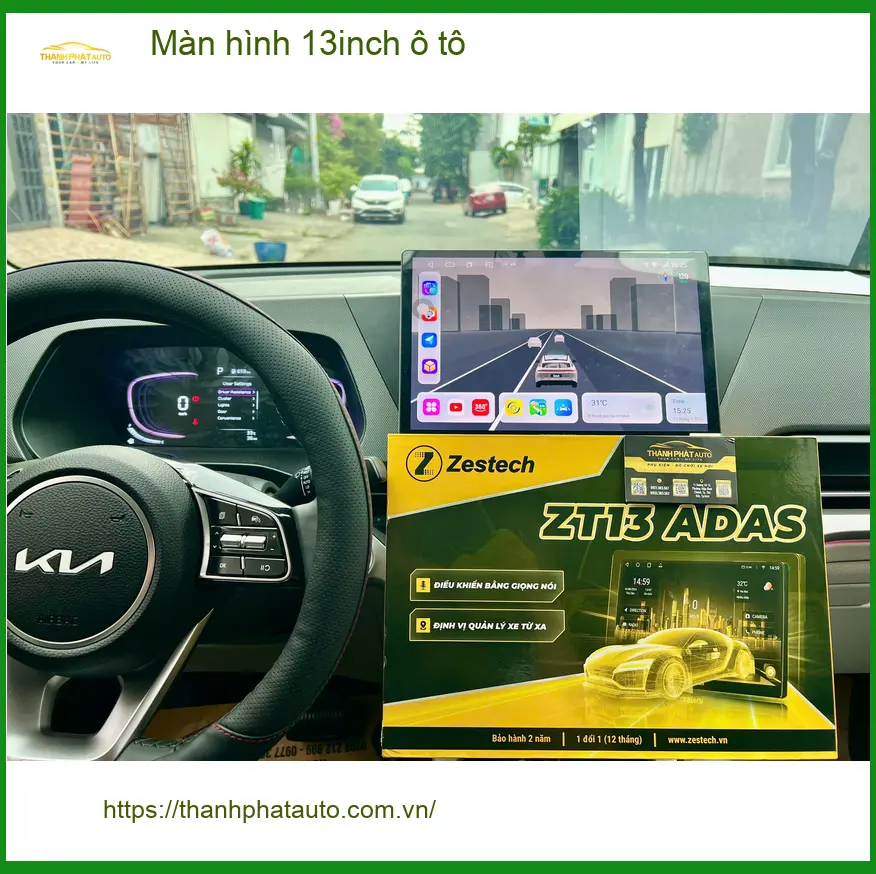 Anh Khang lắp màn hình 13inch ô tô Hyundai Creta tại Quận 12 để tiện theo dõi dẫn đường ảnh thực tế 2