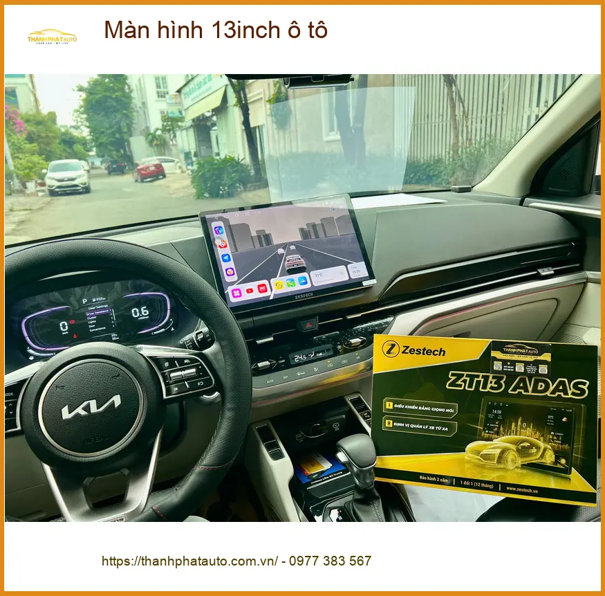 Anh Khang lắp màn hình 13inch ô tô Hyundai Creta tại Quận 12 để tiện theo dõi dẫn đường ảnh thực tế 3