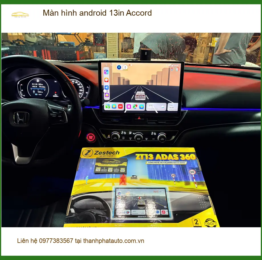 Cô Diệu nâng cấp màn hình Android 13in Accord ở Quận Gò Vấp cho xe tiện nghi hơn