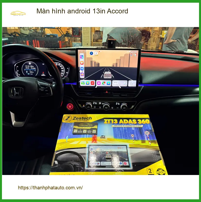 Anh Minh Khôi lắp màn hình Android 13 inch Accord tại Quận 2 để tiện dẫn đường