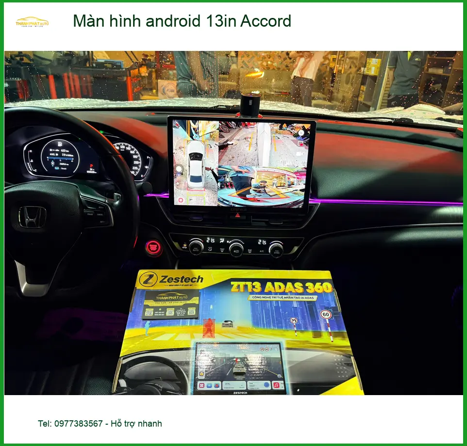 Bác Cường lắp màn hình android 13in Accord tại Quận 5 tiện theo dõi đường đi ảnh thực tế 4