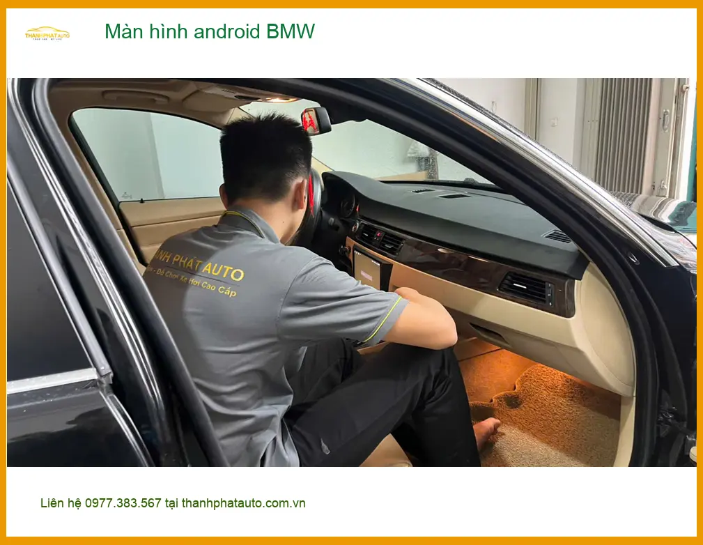 Chị Thảo lắp màn hình Android BMW X5 tại Quận 2 để tiện dẫn đường và giải trí trên xe ảnh thực tế 3