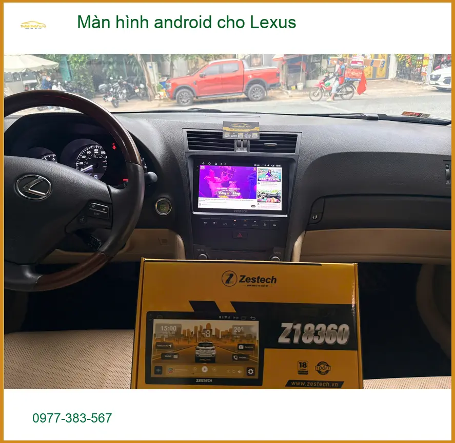 Chị Thảo lắp màn hình Android cho Lexus RX 350 tại Quận 12 vì màn zin đã cũ ảnh thực tế 2