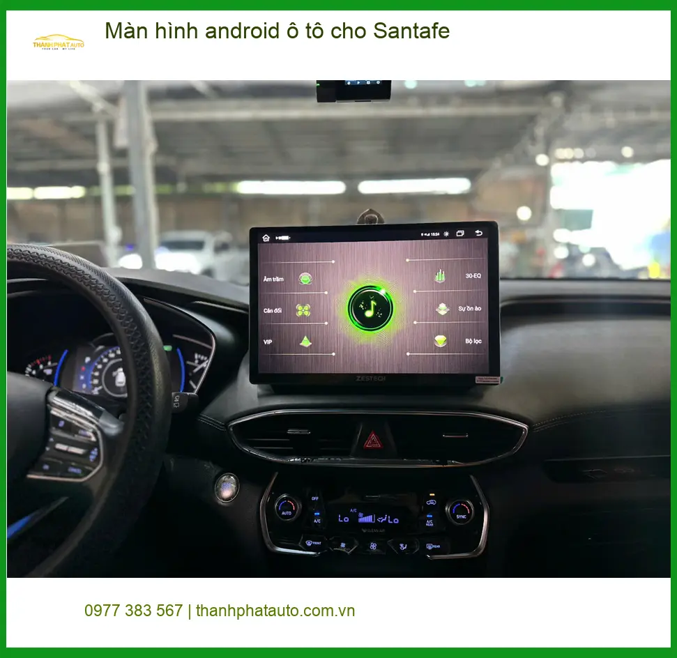 Chị Thảo tìm địa chỉ lắp màn hình Android ô tô Santafe ở Hóc Môn uy tín