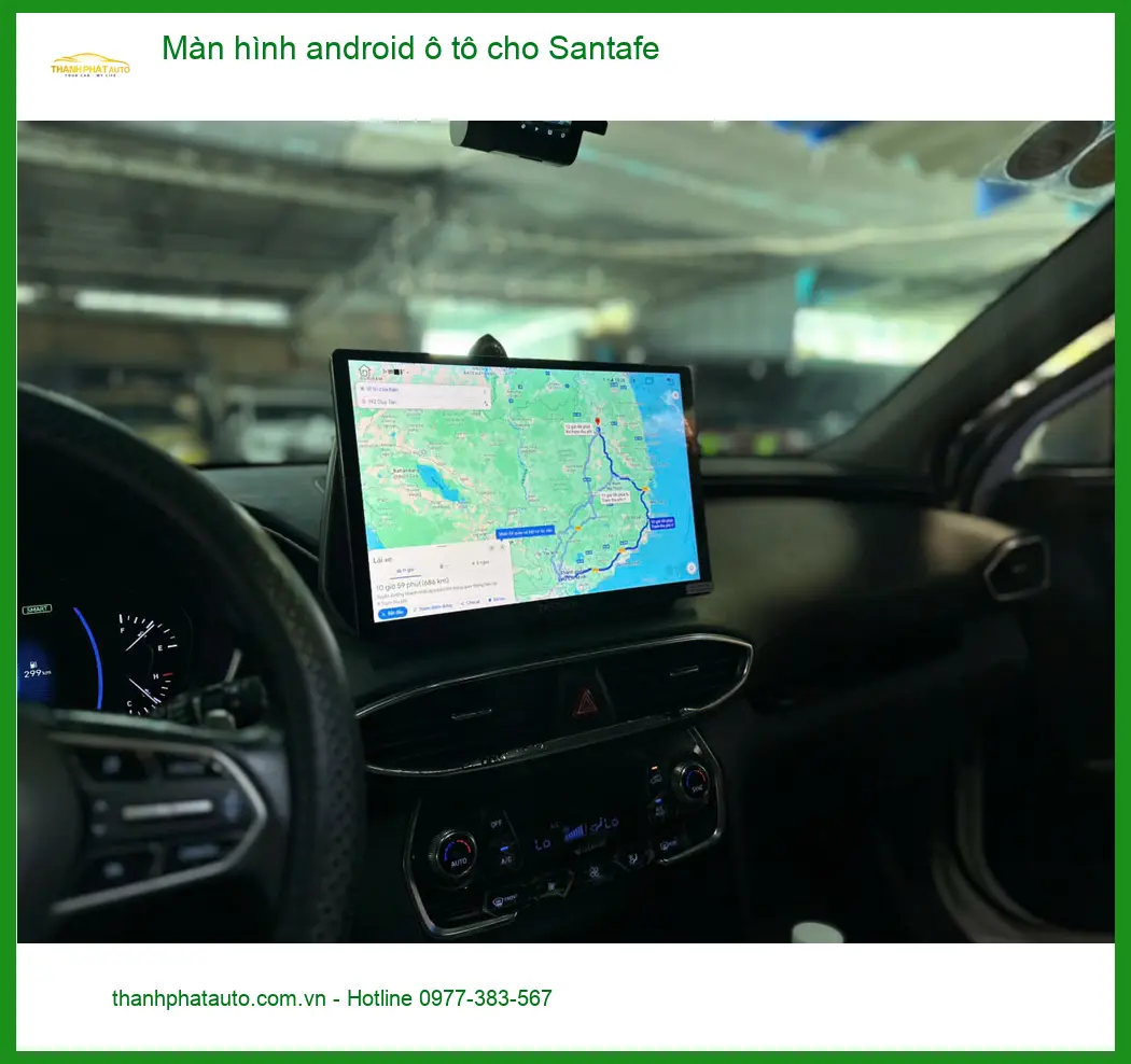 Chị Thảo tìm địa chỉ lắp màn hình Android ô tô Santafe ở Hóc Môn uy tín ảnh thực tế 2
