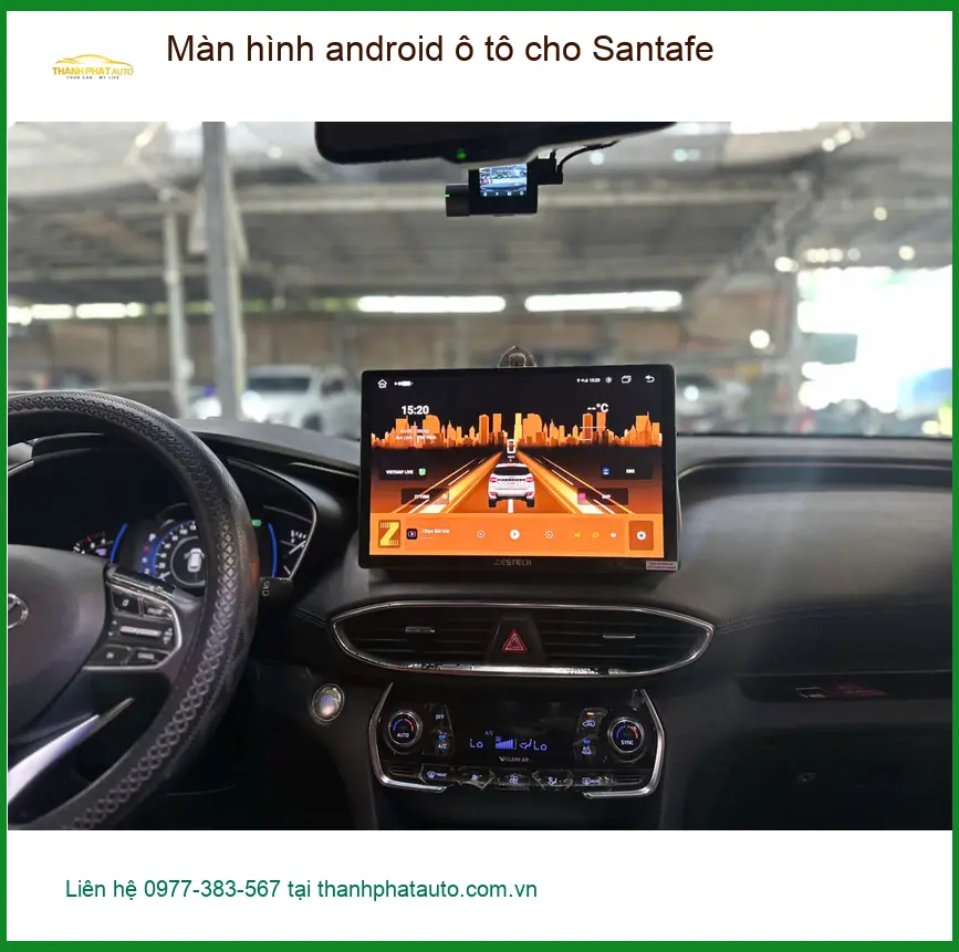 Chị Thảo tìm địa chỉ lắp màn hình Android ô tô Santafe ở Hóc Môn uy tín ảnh thực tế 3