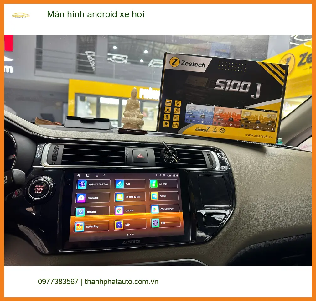 Chị Minh Thư lắp màn hình Android xe hơi cho Hyundai Elantra tại Quận 3 vì màn zin lỗi thời ảnh thực tế 3