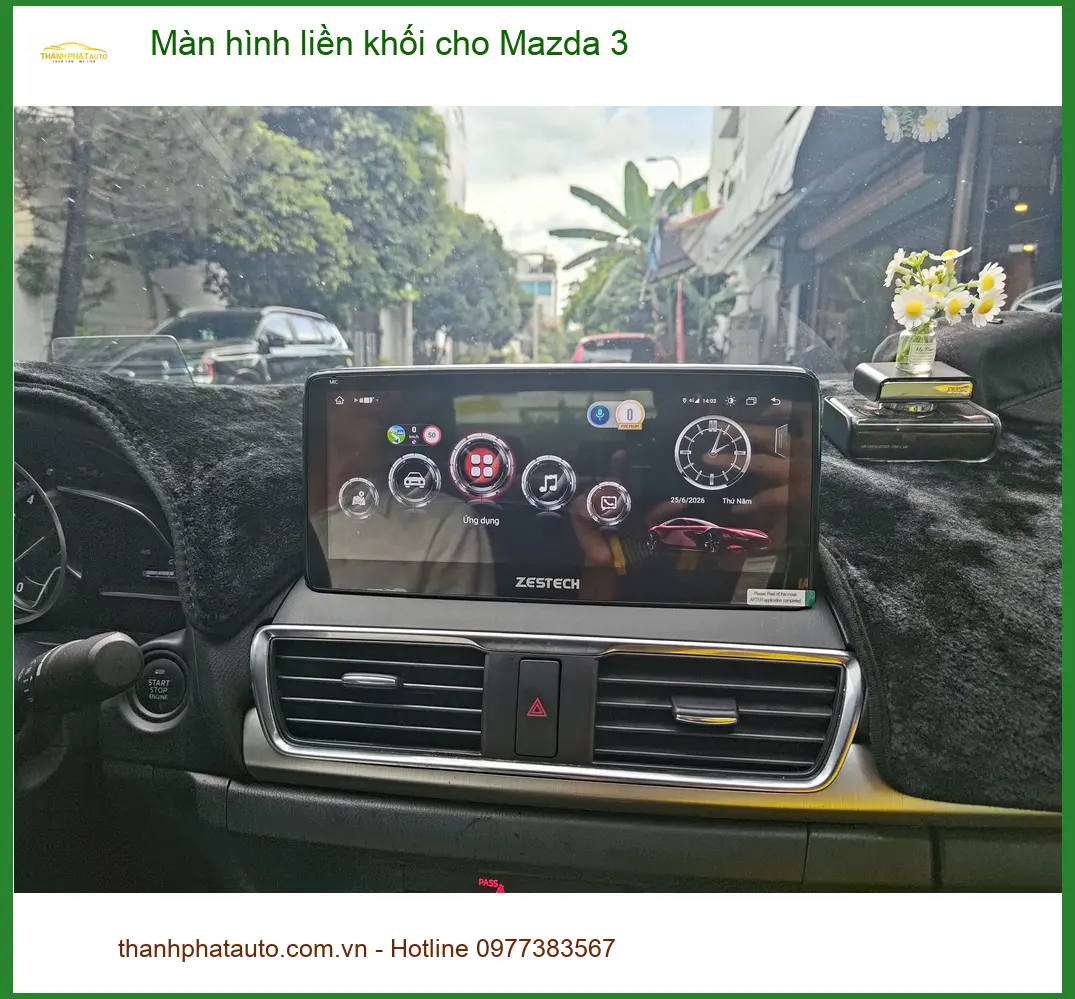 Anh Tấn nâng cấp màn hình liền khối cho Mazda 3 tại Quận 3 để nâng tầm không gian nội thất ảnh thực tế 2