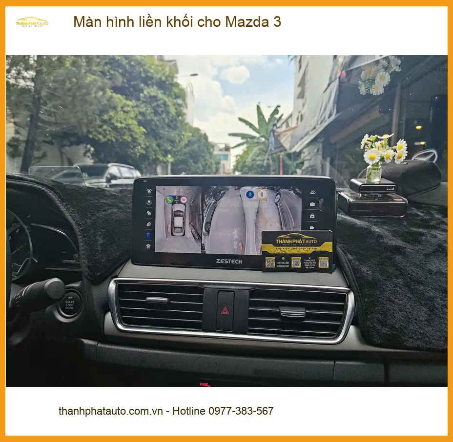 Chị Thảo nâng cấp màn hình liền khối cho Mazda 3 tại Quận 12 vì màn zin đã cũ
