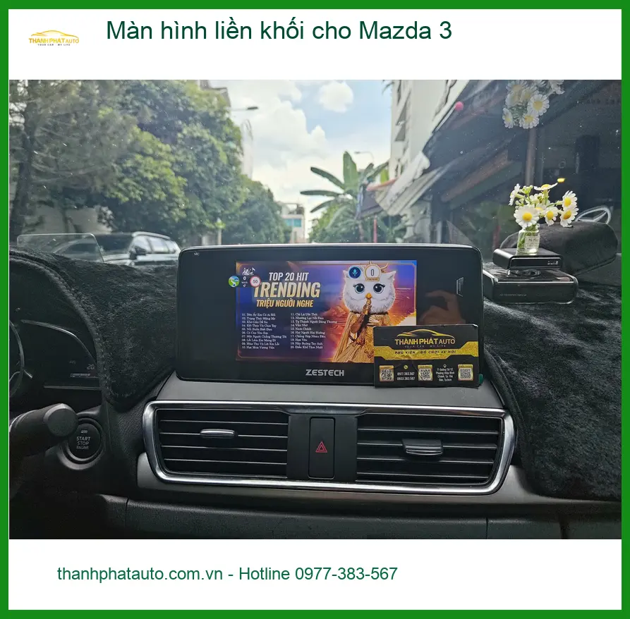 Chú Phước lắp màn hình liền khối Mazda 3 tại Quận 2 vì không có dẫn đường thông minh ảnh thực tế 2