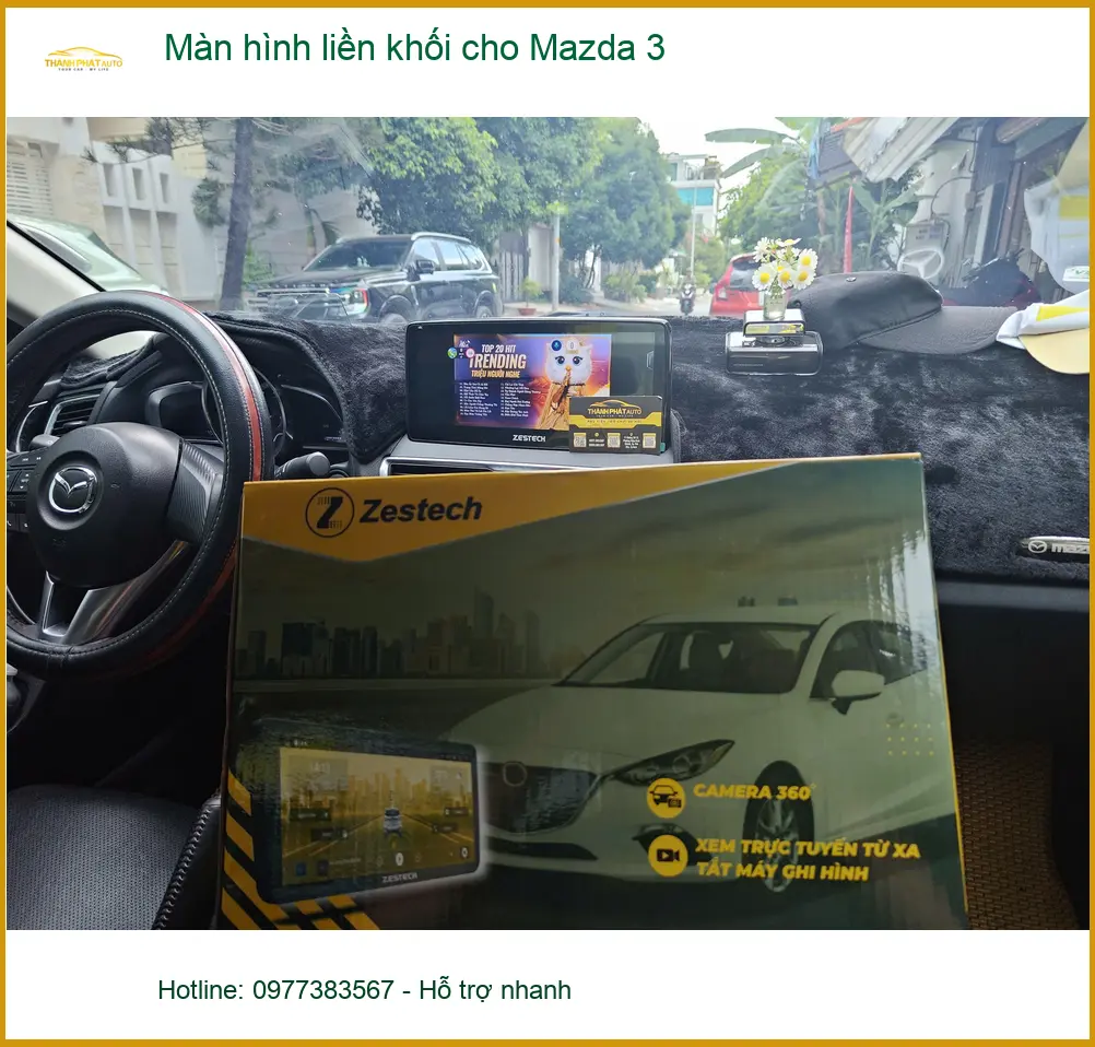 Chú Phước lắp màn hình liền khối Mazda 3 tại Quận 2 vì không có dẫn đường thông minh ảnh thực tế 3